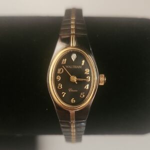 Waltham Women's Black and Gold Classic Watch